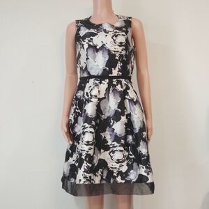 Donna Ricco Women's Sleevless Floral Printed Fit and Flare Dress Sz 8